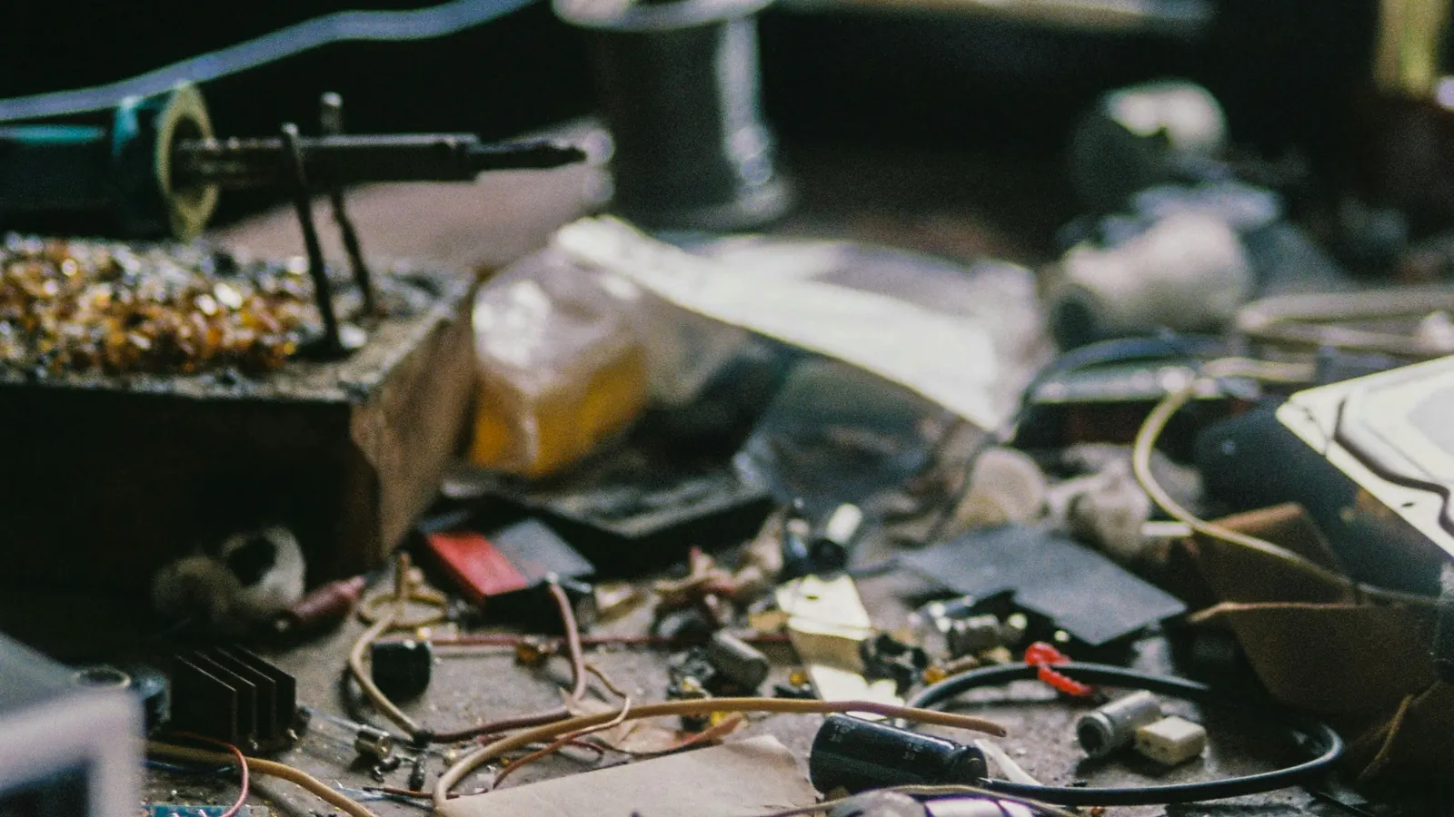 Electronics and computer components prepared for e-waste removal in Tuscaloosa