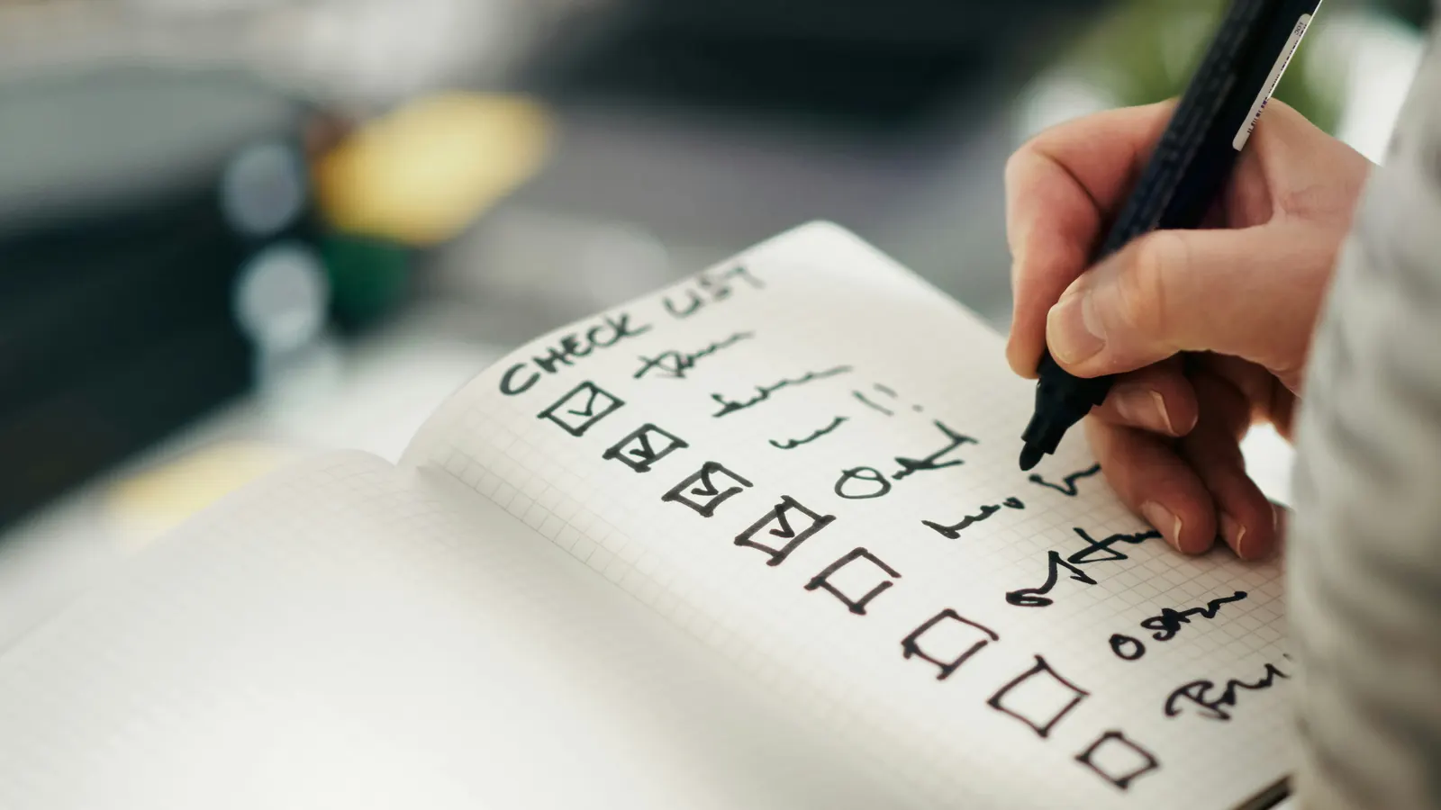 Handwritten checklist representing common junk removal questions